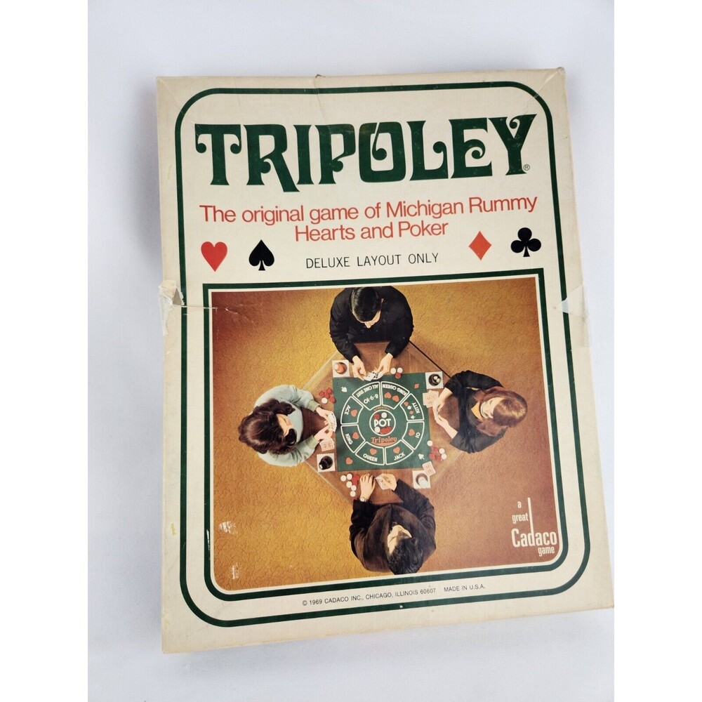 Vintage 1969 Tripoley Michigan Rummy Royal Deluxe Plastic Mat only Card Game